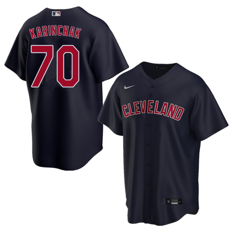 Nike Men #70 James Karinchak Cleveland Indians Baseball Jerseys Sale-Navy